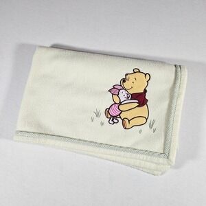 Disney Baby Blanket Winnie The Pooh Piglet Vintage Y2K Yellow Blue Tag